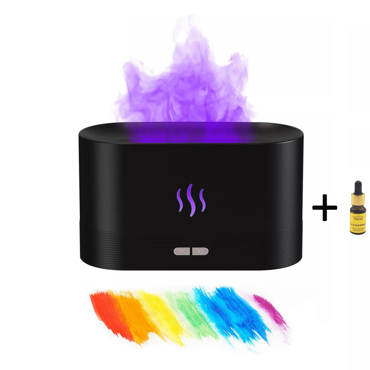 USB Ultrasonic Flame Humidifier and Aroma Diffuser with RGB LED Lighting