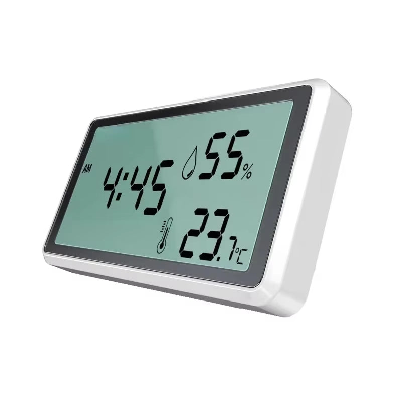 Digital Indoor Thermometer and Hygrometer with Clock, High-Precision Temperature and Humidity Monitor