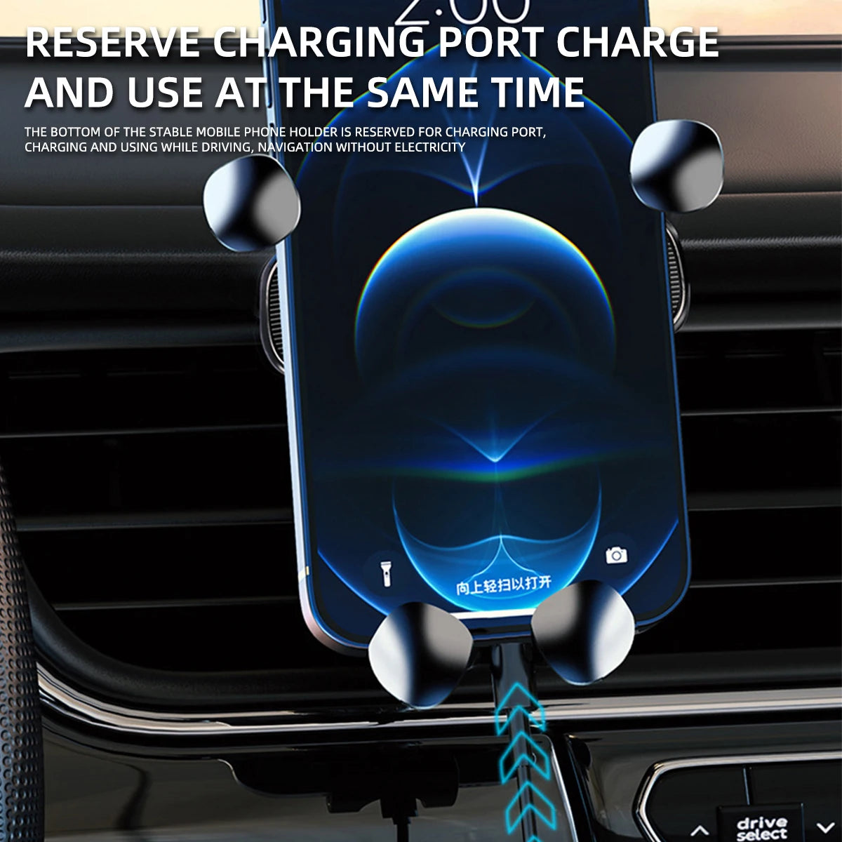 Magnetic Car Phone Holder for 4.7–7-Inch Smartphones, Air Vent Mount with Shock-Resistant GPS Stand