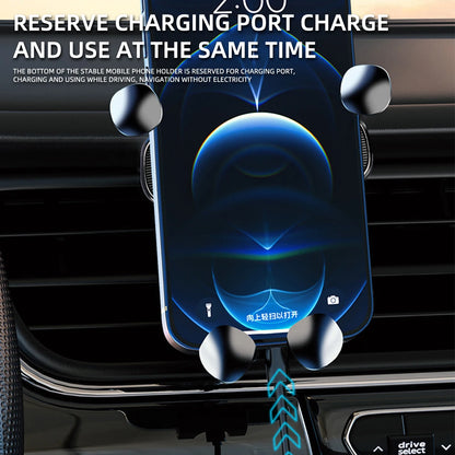 Magnetic Car Phone Holder for 4.7–7-Inch Smartphones, Air Vent Mount with Shock-Resistant GPS Stand