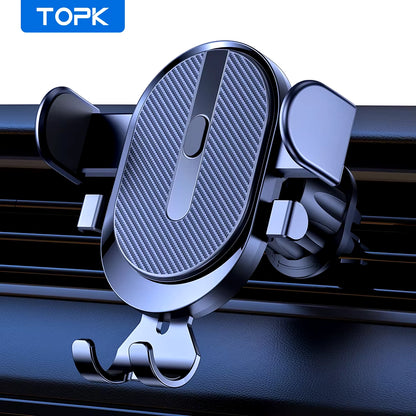 TOPK Auto-Locking Car Phone Mount with Hook-Style Air Vent Clip for iPhone and Samsung