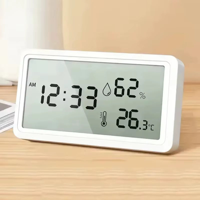 Digital Indoor Thermometer and Hygrometer with Clock, High-Precision Temperature and Humidity Monitor