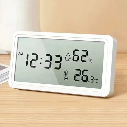 Digital Indoor Thermometer and Hygrometer with Clock, High-Precision Temperature and Humidity Monitor