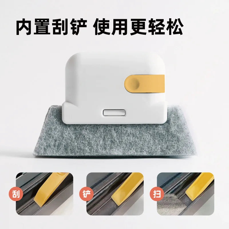 Handheld Window Track and Crevice Cleaning Brush for Doors, Keyboards, and Kitchen Gaps