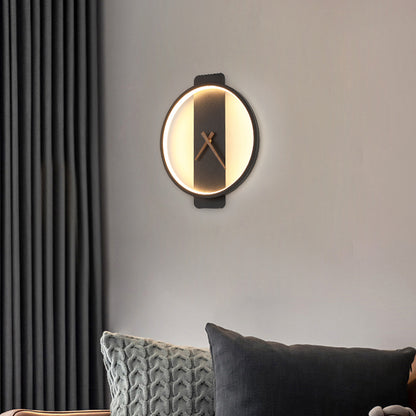 Nordic-Style Bedside Wall Lamp with Clock-Inspired Design