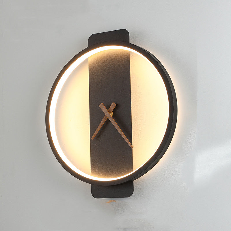 Nordic-Style Bedside Wall Lamp with Clock-Inspired Design
