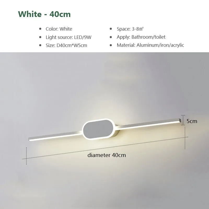 Modern LED Wall Sconce for Bathroom, Bedroom, or Living Room