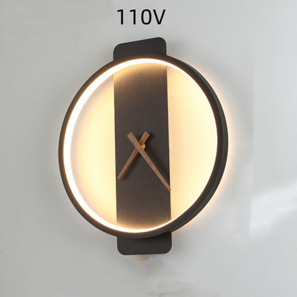 Nordic-Style Bedside Wall Lamp with Clock-Inspired Design