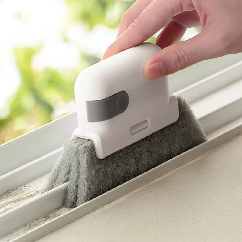 Handheld Window Track and Crevice Cleaning Brush for Doors, Keyboards, and Kitchen Gaps