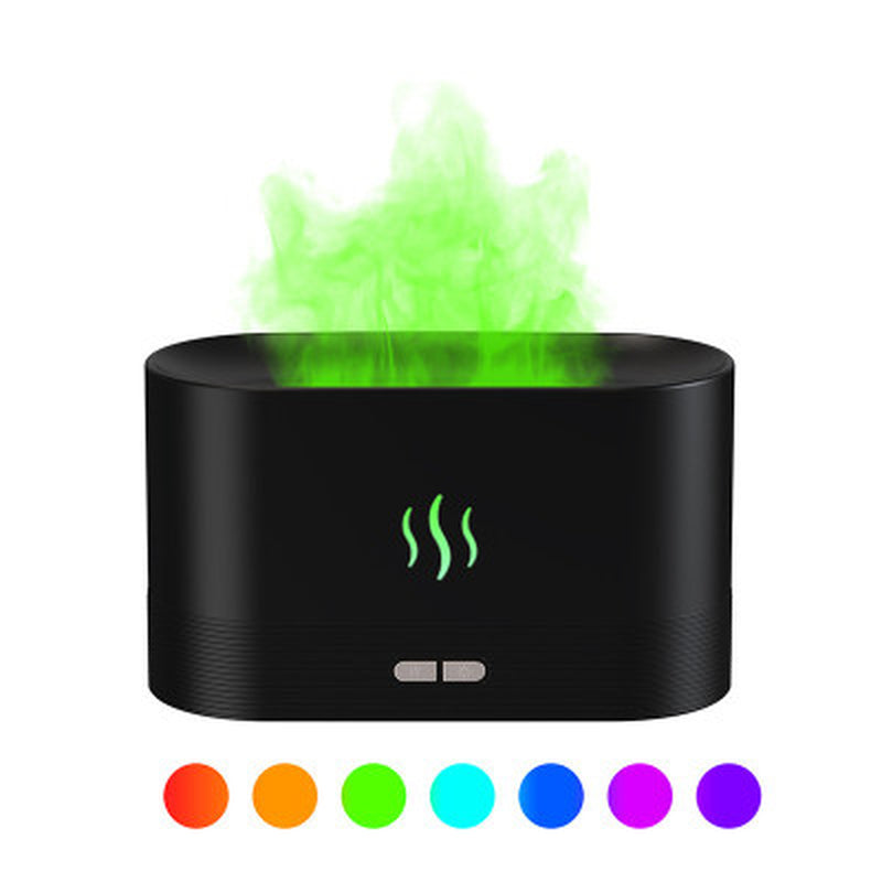 USB Ultrasonic Flame Humidifier and Aroma Diffuser with RGB LED Lighting