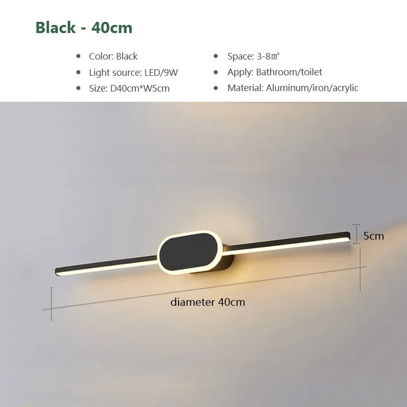 Modern LED Wall Sconce for Bathroom, Bedroom, or Living Room