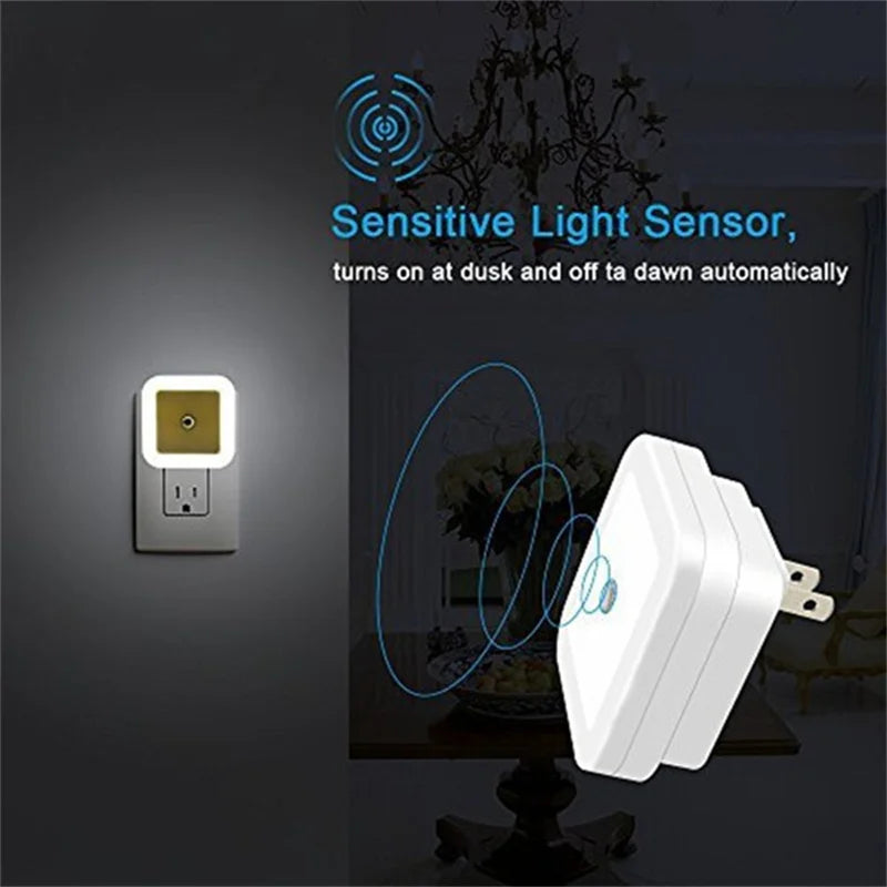 Plug-In LED Night Light with Sensor for Bedroom or Children’s Room