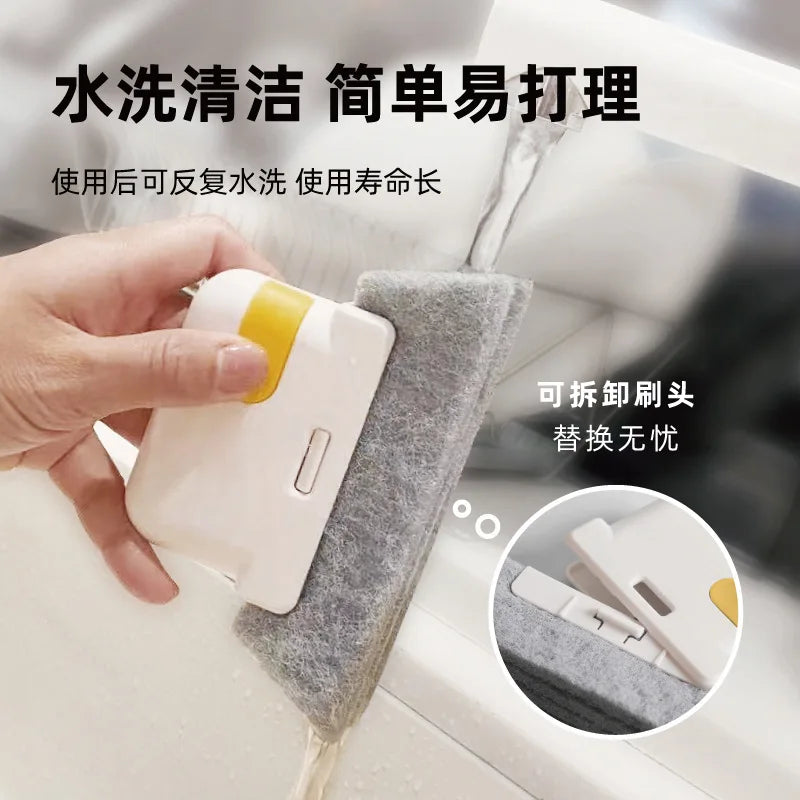 Handheld Window Track and Crevice Cleaning Brush for Doors, Keyboards, and Kitchen Gaps