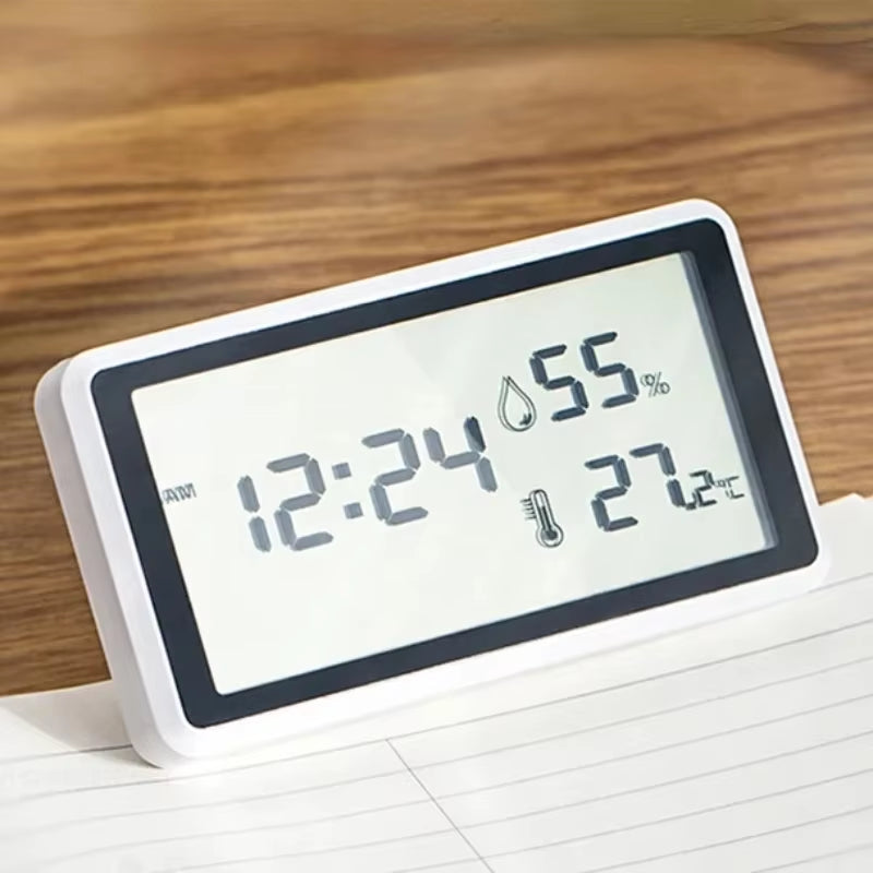 Digital Indoor Thermometer and Hygrometer with Clock, High-Precision Temperature and Humidity Monitor