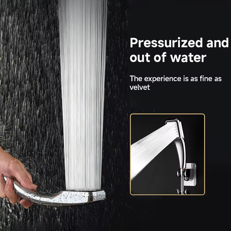 Square Handheld Shower Head with 300 Spray Nozzles and Water-Saving Design