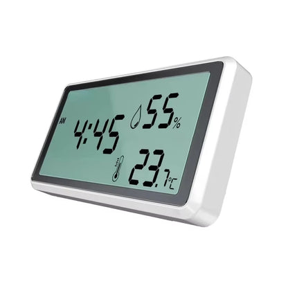 Digital Indoor Thermometer and Hygrometer with Clock, High-Precision Temperature and Humidity Monitor