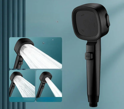 High-Pressure Water-Saving Shower Head with 3 Spray Modes and One-Touch Stop