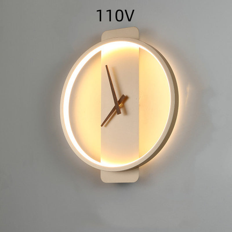 Nordic-Style Bedside Wall Lamp with Clock-Inspired Design