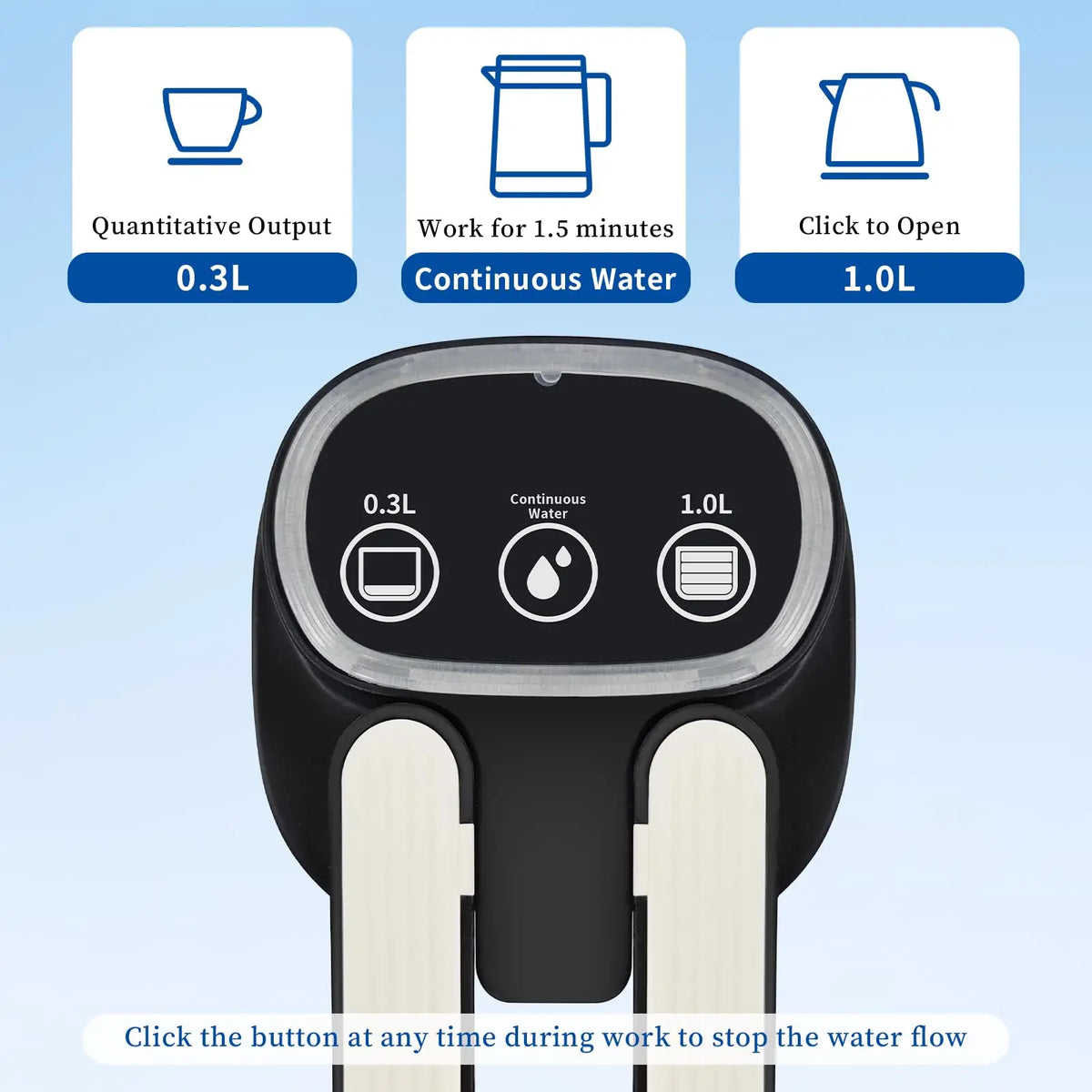 Portable Automatic Water Dispenser Pump for 5-Gallon Bottles, USB-C Rechargeable, Black