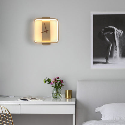 Nordic-Style Bedside Wall Lamp with Clock-Inspired Design