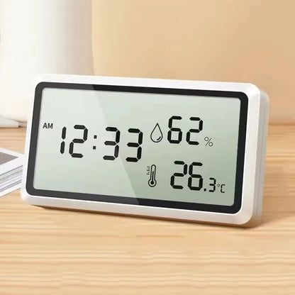 Digital Indoor Thermometer and Hygrometer with Clock, High-Precision Temperature and Humidity Monitor