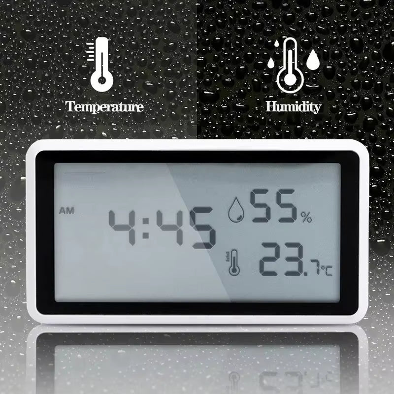Digital Indoor Thermometer and Hygrometer with Clock, High-Precision Temperature and Humidity Monitor