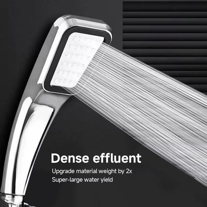 Square Handheld Shower Head with 300 Spray Nozzles and Water-Saving Design