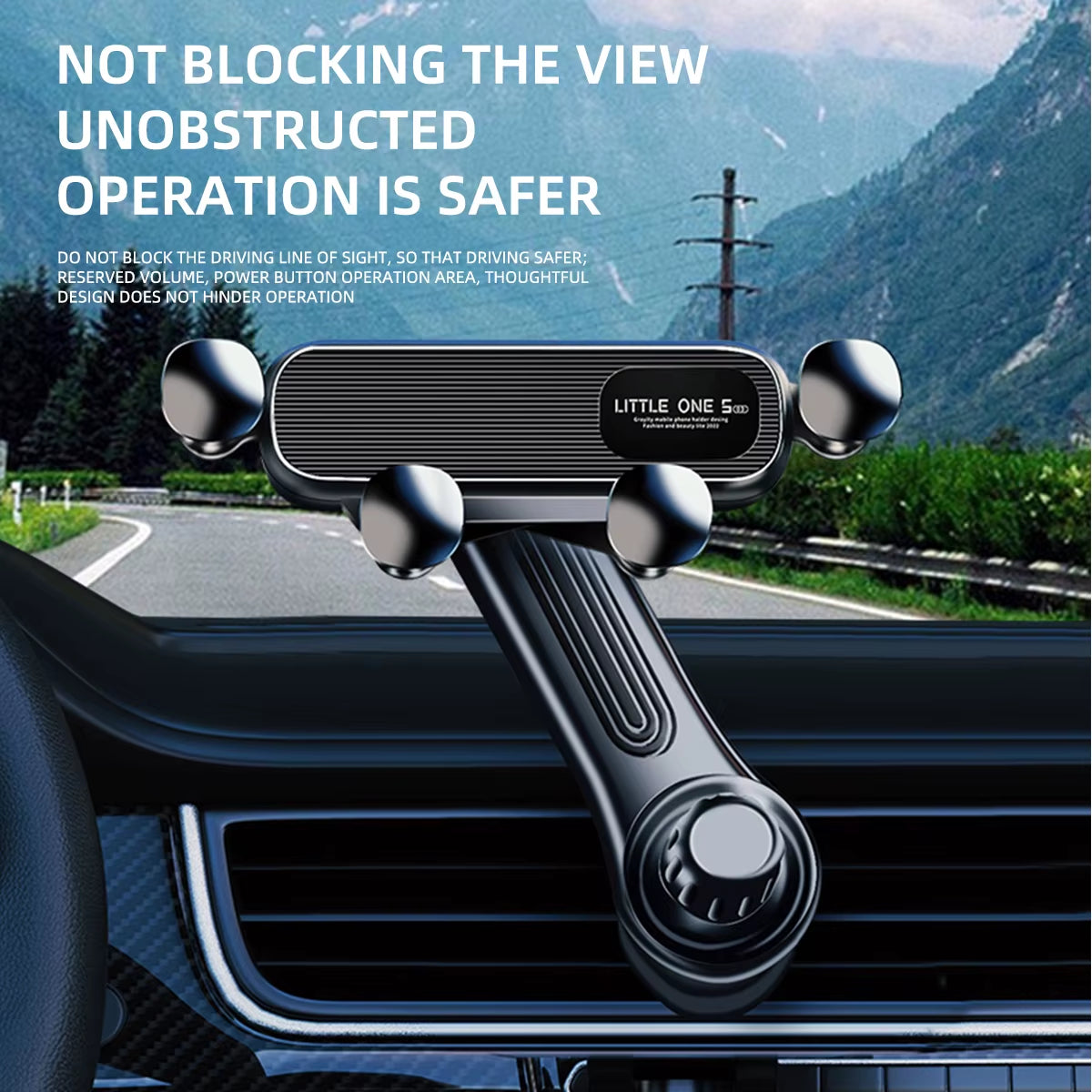 Magnetic Car Phone Holder for 4.7–7-Inch Smartphones, Air Vent Mount with Shock-Resistant GPS Stand