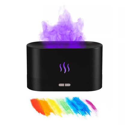 USB Ultrasonic Flame Humidifier and Aroma Diffuser with RGB LED Lighting