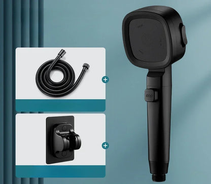 High-Pressure Water-Saving Shower Head with 3 Spray Modes and One-Touch Stop