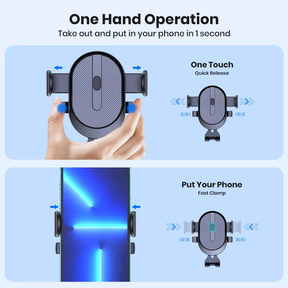 TOPK Auto-Locking Car Phone Mount with Hook-Style Air Vent Clip for iPhone and Samsung