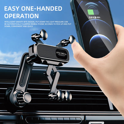 Magnetic Car Phone Holder for 4.7–7-Inch Smartphones, Air Vent Mount with Shock-Resistant GPS Stand