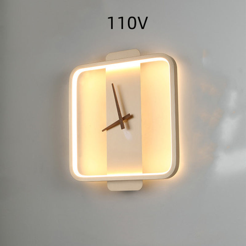 Nordic-Style Bedside Wall Lamp with Clock-Inspired Design